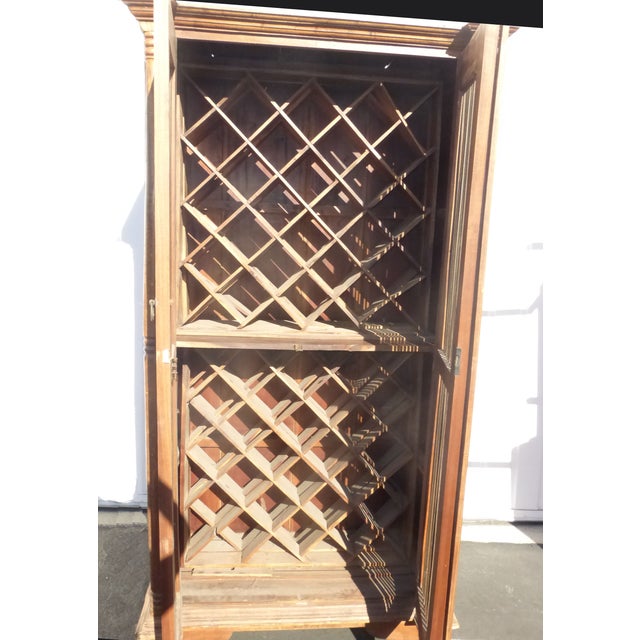 Teak Wood Rustic Spanish Style Wine Rack Chairish