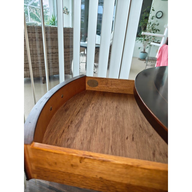 2000 - 2009 Luxury Baker Furniture Regency Mahogany Drum Table With Brass Casters For Sale - Image 5 of 9