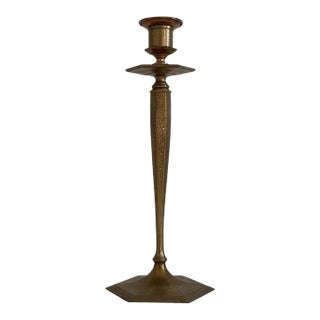 Tiffany Studios New York Gilt Bronze Doré Candlestick Holder - Model No. 1235 - Art Nouveau Lighting For Sale