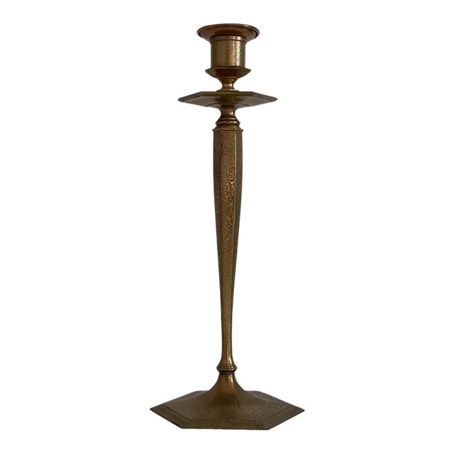 Tiffany Studios New York Gilt Bronze Doré Candlestick Holder - Model No. 1235 - Art Nouveau Lighting For Sale