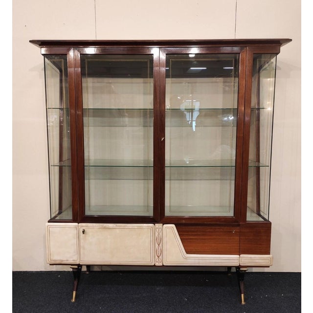 Italian Display Cabinet with Parchment from La Permanente Mobili Cantù, 1950s For Sale - Image 4 of 11