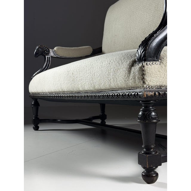 Wood French Sofa with Ram Heads, 19th Century For Sale - Image 7 of 18