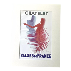 Vintage Paul Colin Print of "Chatelet - Valses de France" Poster in 14x18 Mat