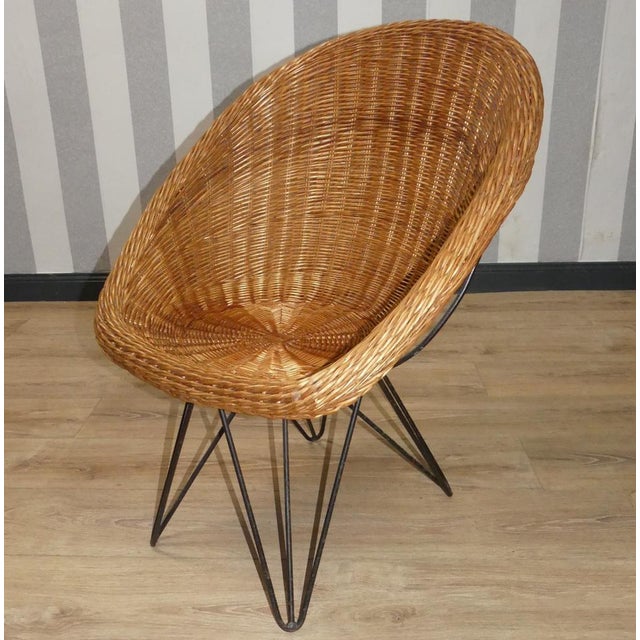 Wicker Chair by Teun Velthuizen for Urotan, Netherlands, 1950s For Sale - Image 4 of 13