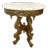 Vintage Victorian Style Oval Marble Top Gold Color Accent Table Excellent Condition For Sale