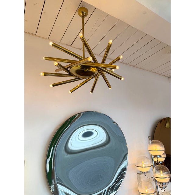 1960s Brass Sputnik Fireworks Chandelier, Italy, 1960s For Sale - Image 5 of 13