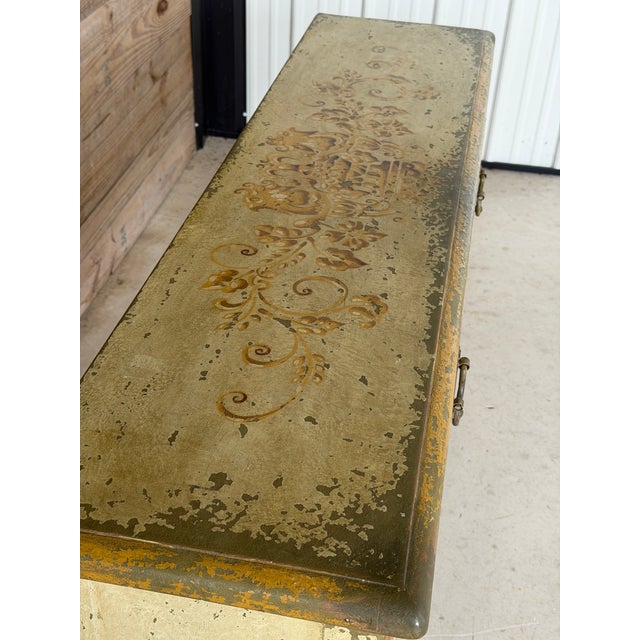Rustic Vintage Rustic Spanish Colonial Style Distressed Console Table With Drawers For Sale - Image 3 of 12