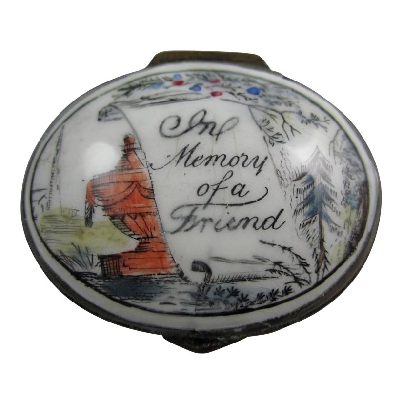 18th Century English Bilston Battersea Enamel Memento Mori