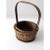 This is a set of two vintage handle baskets. The bamboo baskets feature bentwood tall handles, slatted sides, and a woven...