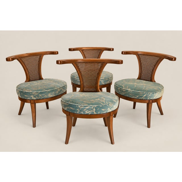 Wood Mid-Century Modern MCM Chairs Attributed to William Billy Haines - Set of Four For Sale - Image 7 of 8