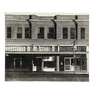 Vintage Jerry Weers Etching the Oak Tavern Seguin Texas For Sale