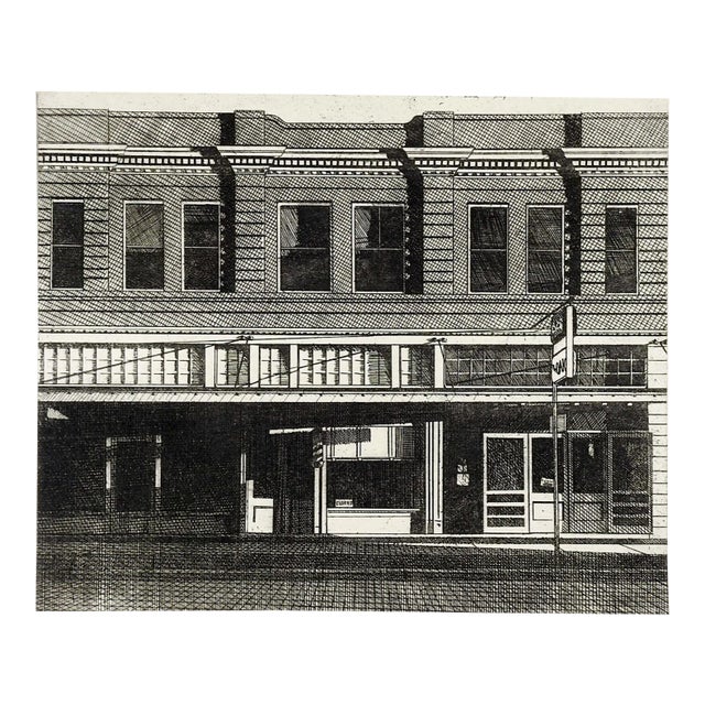Vintage Jerry Weers Etching the Oak Tavern Seguin Texas For Sale