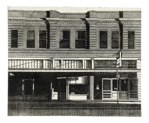 Vintage Jerry Weers Etching the Oak Tavern Seguin Texas