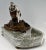 Art Nouveau Bronze Sculptural Tray Indoor Fountain With Seated Nude Holding A Vase signed by Suzanne Bizard. Patinated...