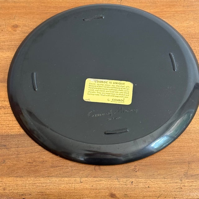 1970s Mid-Century Couroc of Monterey Owl Serving Tray For Sale - Image 6 of 8