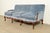 French Provincial Baker Furniture Style French Provincial Louis XV Carved Walnut Velvet Upholstered Sofa | Circa 1960s For Sale - Image 3 of 13