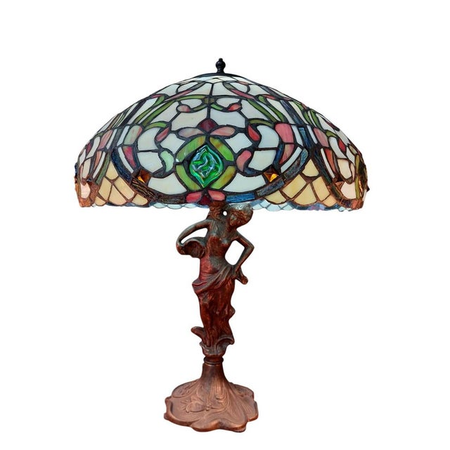 Grand Tiffany Lamp in Bronze For Sale - Image 3 of 3