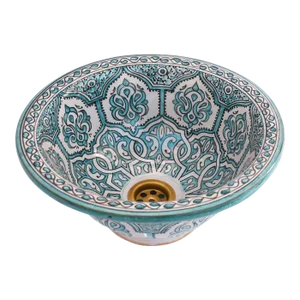 Moroccan Ceramic Handpainted Round Sink