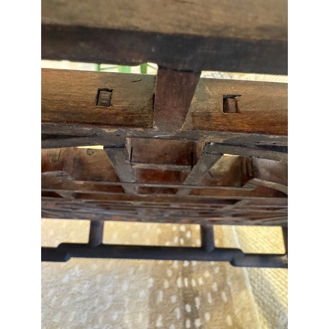 Late 19th Century Antique Chinese Elmwood (Yumu) Kang Table – Hand-Cut Mortise & Tenon Joinery With Shou Medallion Fretwork, Qing Dynasty For Sale - Image 5 of 13