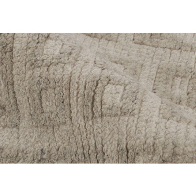 Textile Rug & Kilim’s Scandinavian Style Rug With Beige and Gray Geometric Patterns For Sale - Image 7 of 8