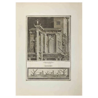 Francesco Lavega, Temple, Etching, 18th Century For Sale