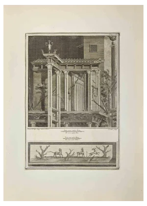 Francesco Lavega, Temple, Etching, 18th Century