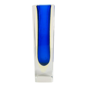 Mid-Century Italian Murano Uranium Art Glass Vase Attributed to Flavio Poli