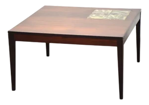 Rosewood & Tile Square Coffee Table