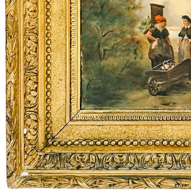 Antique 20th Century French Barbizon Style Original Oil Painting on Canvas, Signed For Sale - Image 4 of 10