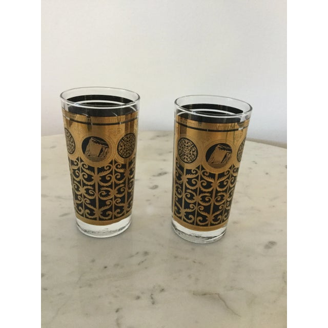 Mid-Century Modern Vintage Libbey Highball Gold Glasses- a Pair For Sale - Image 3 of 4