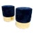 Poufs in Brass and Velvet, Italy, Set of 2 For Sale