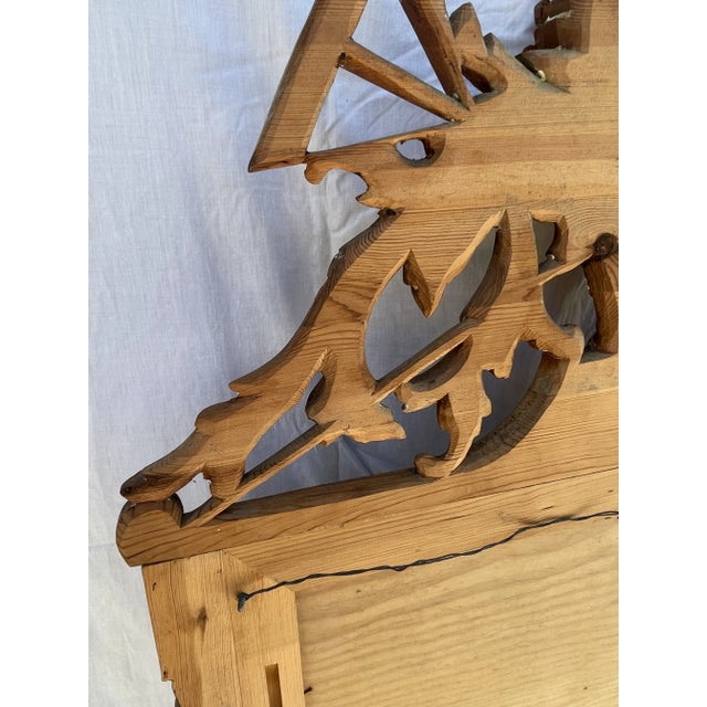 French Style Carved Wood Mantel Mirror With Garden Tools & Basket For Sale - Image 11 of 12