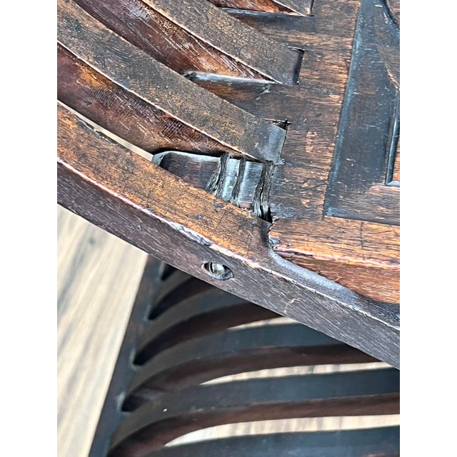 Antique Italian Renaissance Walnut Savonarola Chair C. Late 19th Century For Sale - Image 11 of 12