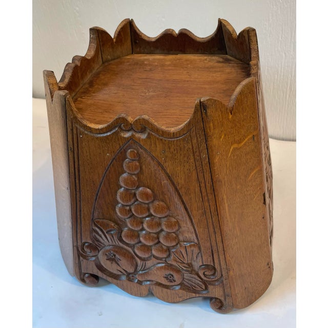 Vintage English Carved Oak Open Cellarette Wine Bucket For Sale In Dallas - Image 6 of 8