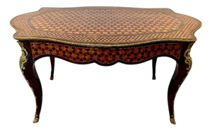 Antique French Rosewood and Parquetry Inlaid Centre Table, 1860