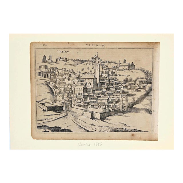 Unknown, Urbino Under the Snow, Etching, 17th Century For Sale