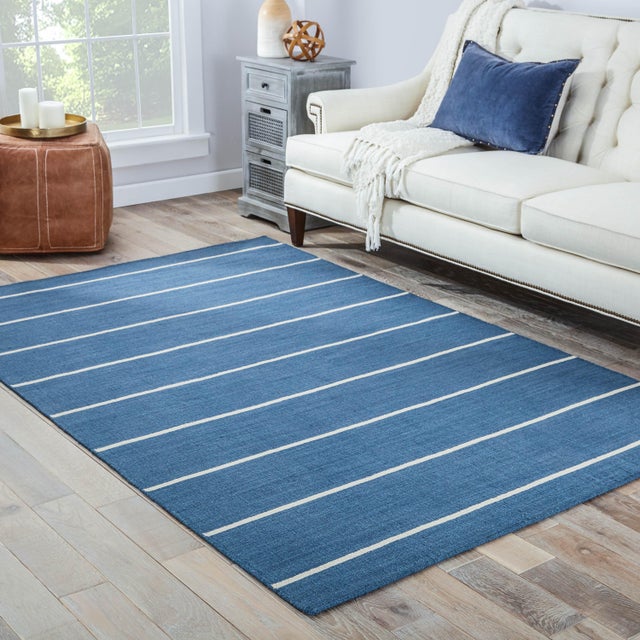 Jaipur Living Cape Cod Handmade Stripe Blue & Cream Area Rug 9' X 12' Chairish