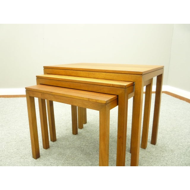 Bauhaus Walnut Nesting Tables, 1930s, Set of 3 For Sale - Image 6 of 12