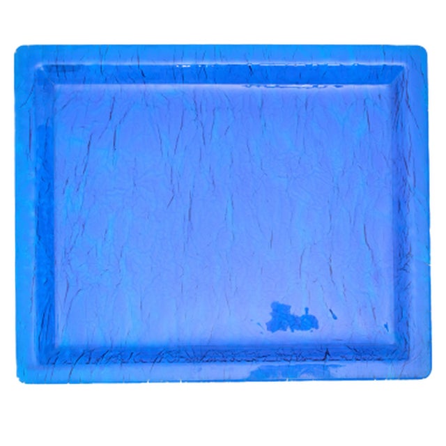 Frosted Blue Acrylic Glass Tray from Christian Dior, 1980 For Sale - Image 3 of 5