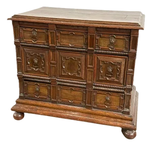 19th Century English Jacobean Style Walnut and Oak Two Part Chest of Drawers