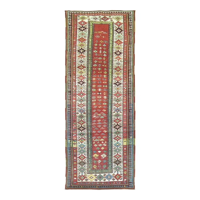 Rustic 19th Century Caucasian Talish Runner - 3'5" x 8'6" For Sale