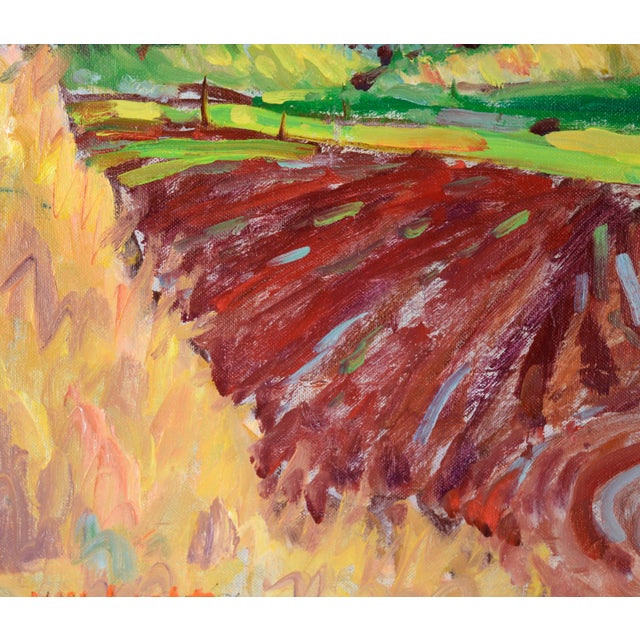 "Salinas Valley Farm" - Fauvist Landscape in Oil on Artist's Board by Will Light For Sale - Image 4 of 11
