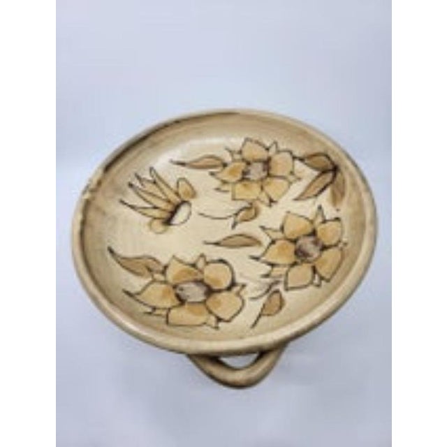 Ceramic Bowl with Floral Decoration from Vallauris, France, 1960 For Sale - Image 4 of 10