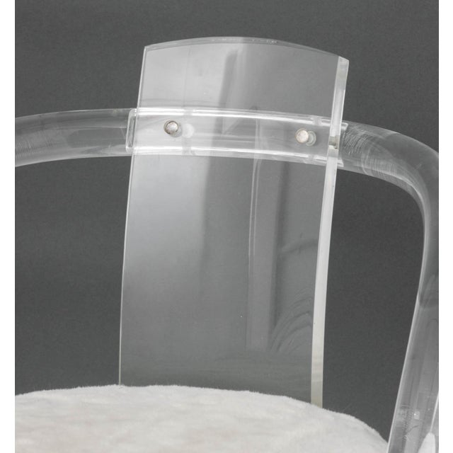 Charles Hollis Jones Charles Hollis Jones Style Lucite Armchairs, Pair For Sale - Image 4 of 7