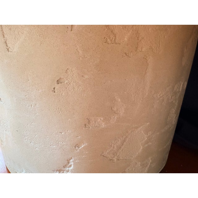 Late 20th Century Neoclassical Ionic Capital Plaster Coffee Table, Architectural Column Form, Square Top on Cylindrical Pedestal Base For Sale - Image 4 of 8