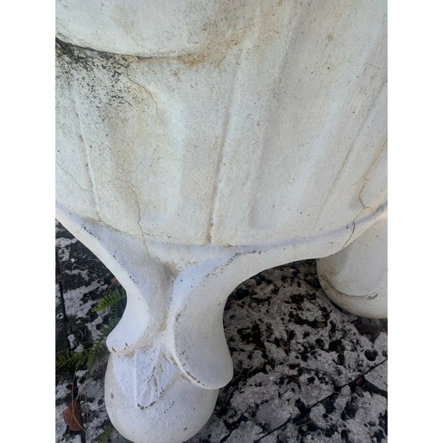 Vintage Weathered Cement Shell Form Garden Chair or Planter Chair, Extremely Heavy, 33” High For Sale In West Palm - Image 6 of 7