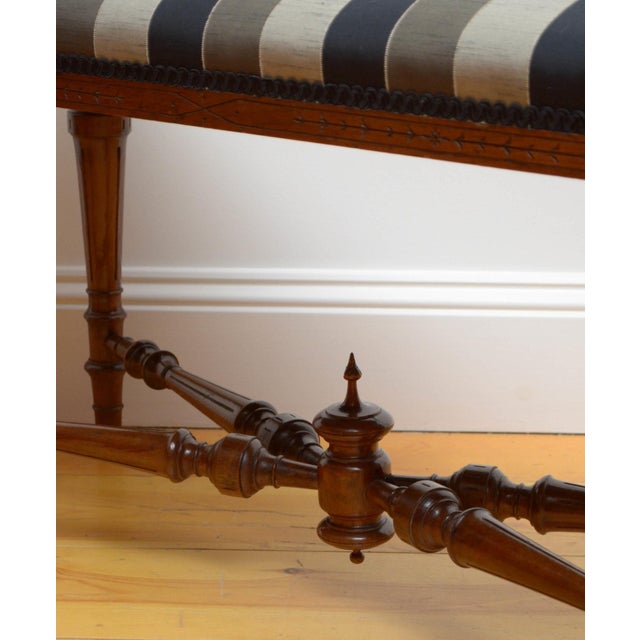 English Victorian Walnut Window Seat or Duet Stool, 1880 For Sale - Image 4 of 9
