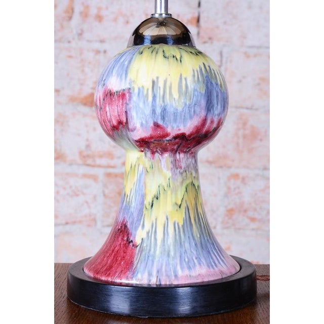 1960s Mid-Century Table Lamp in Chrome, Steel, Ceramic and Textile, Czech, 1960s For Sale - Image 5 of 13