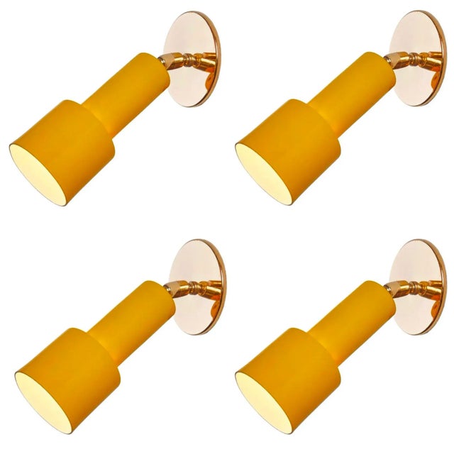 1960s Tito Agnoli Perforated Yellow Metal & Brass Sconce for O-Luce For Sale - Image 12 of 12