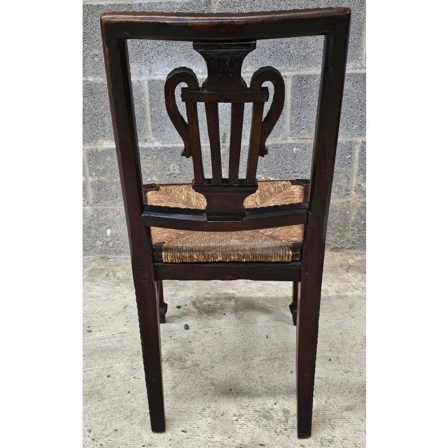 Wood 18th Century Hand-Crafted Wanut and Rush Collector's Side Chair For Sale - Image 7 of 9